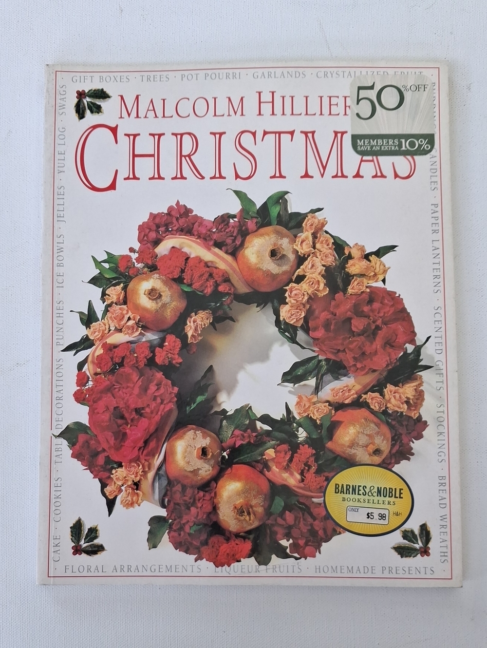 Vintage Christmas Wreath Book - Red Holiday Decor Inspiration